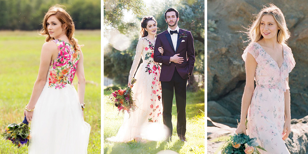 Gorgeous floral print wedding dresses ...